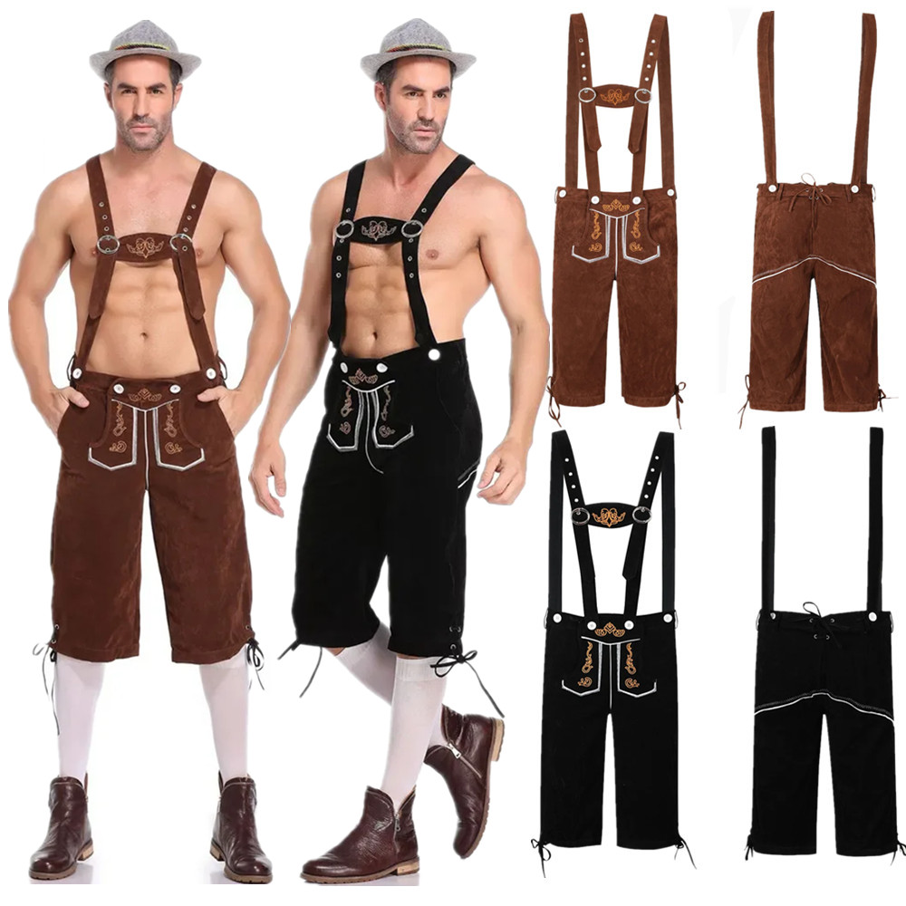 Beer & Wine Downtown - M-XXL Men German Oktoberfest Lederhosen Costume