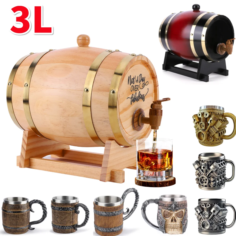 3L Wooden Whiskey Barrel with  - огляд і ціна Wine With Beer Cocktail