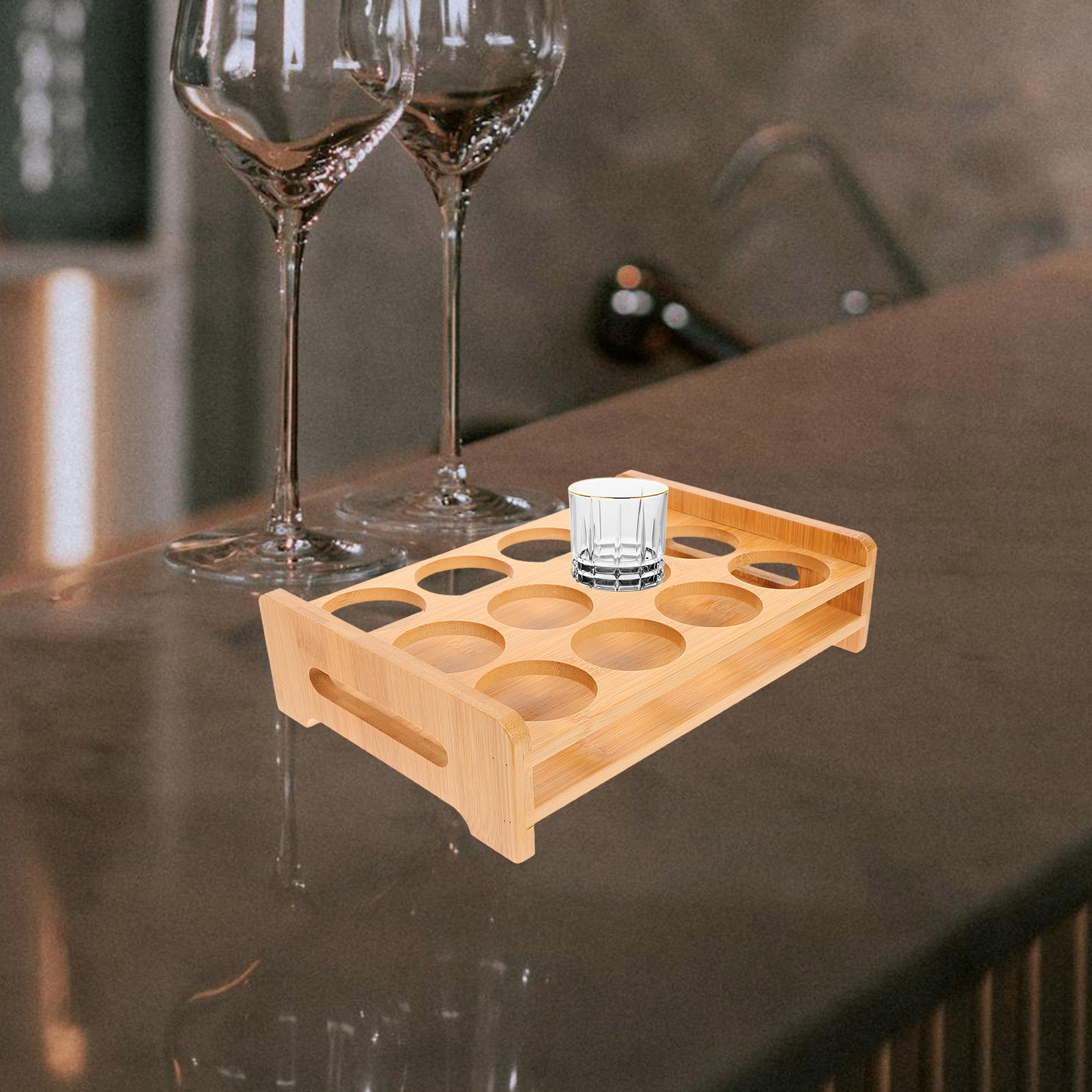 Bamboo Shot Glasses Holder Dis - огляд і ціна Wine Beer Bar