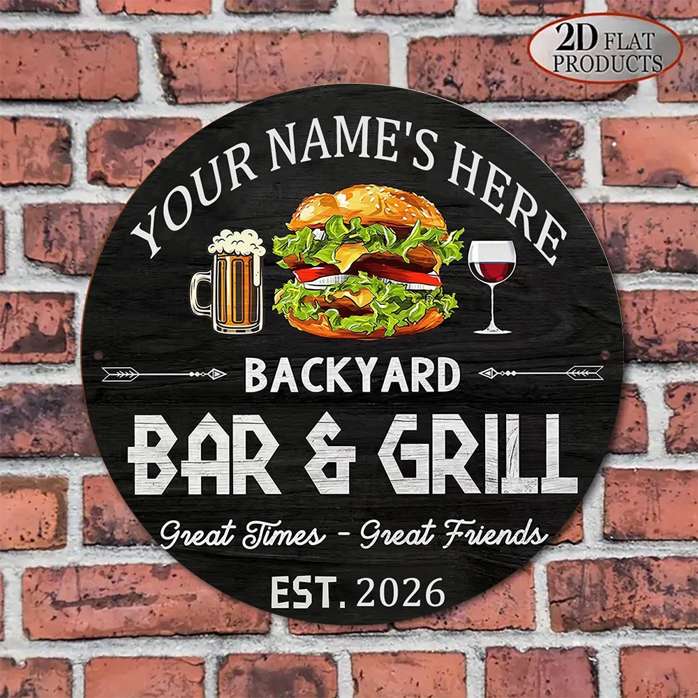 [2D Flat] 1pc Custom Name Roun - огляд і ціна Wine Beer Name