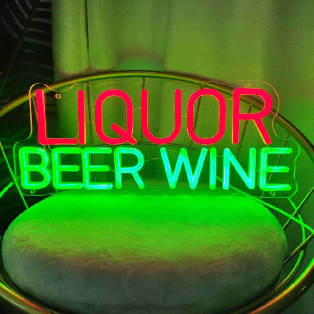 Liquor Beer Wine LED Neon Sign - огляд і ціна Wine Beer Whiskey Year