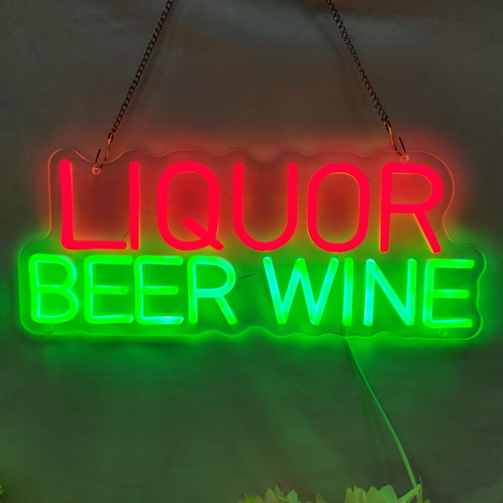 Liquor Beer Wine LED Neon Sign - огляд і ціна Wine Beer Whiskey Year