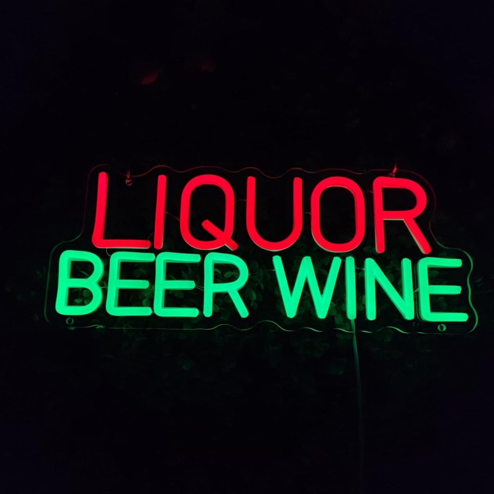 Liquor Beer Wine LED Neon Sign - огляд і ціна Wine Beer Whiskey Year