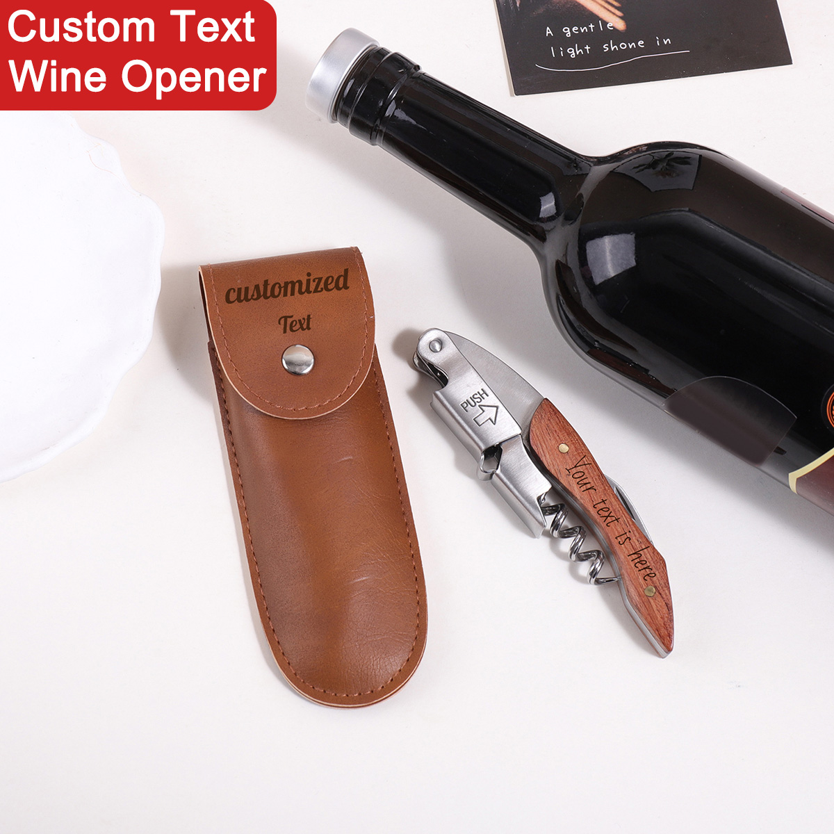 Wooden Handle Custom Text Wine - огляд і ціна Wine Beer Name